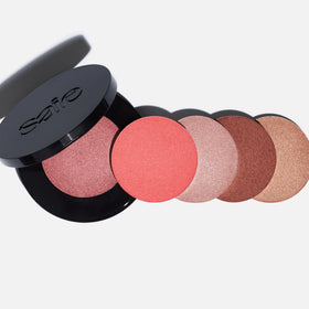 Saie Glow Sculpt Multi-Use Highlighter Cream Blush Mauveglow application on cheekbones