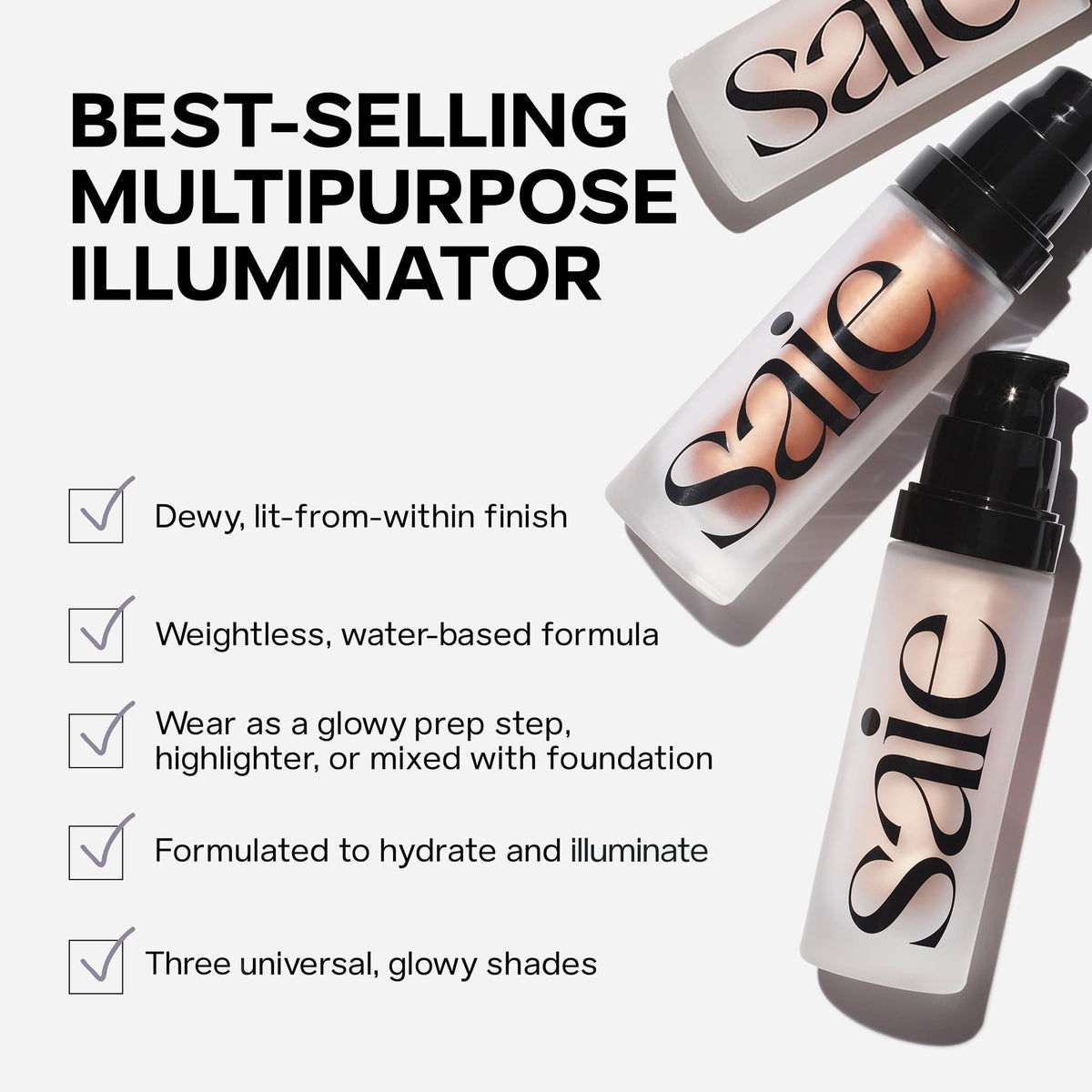 Saie Glowy Super Gel packaging details