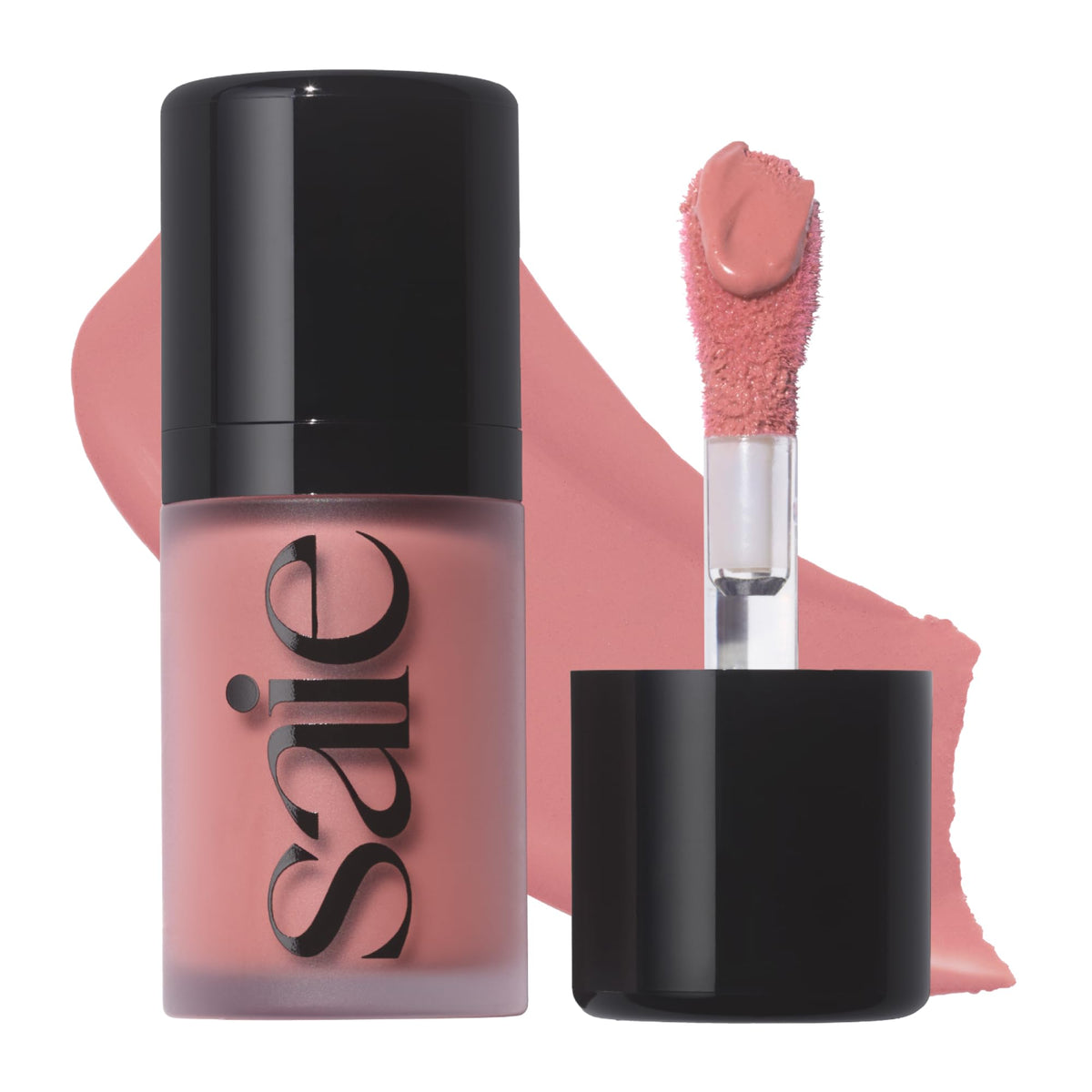 Saie Mini Dew Liquid Blush front view with doe-foot applicator