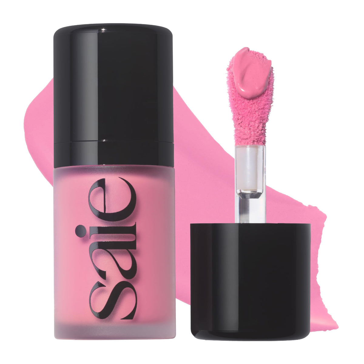 Saie Mini Dew Liquid Blush front view with doe-foot applicator