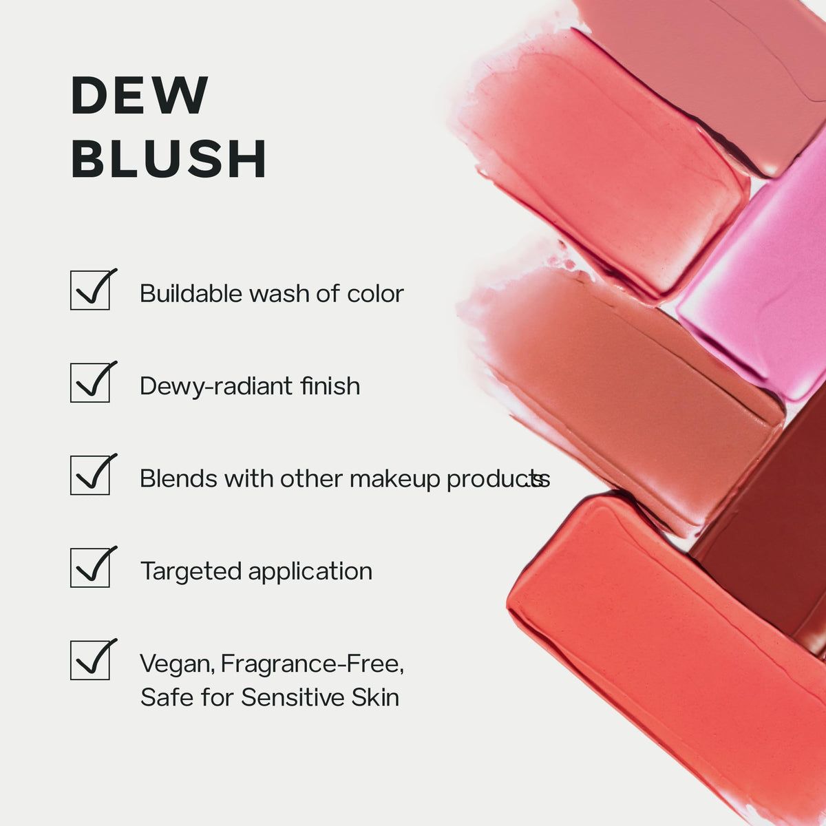 Saie Mini Dew Liquid Blush packaging with ingredients list