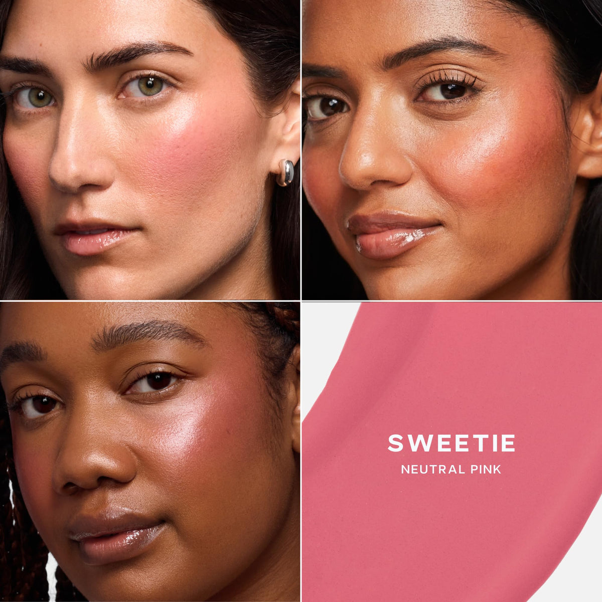 Saie Mini Dew Liquid Blush swatch on skin