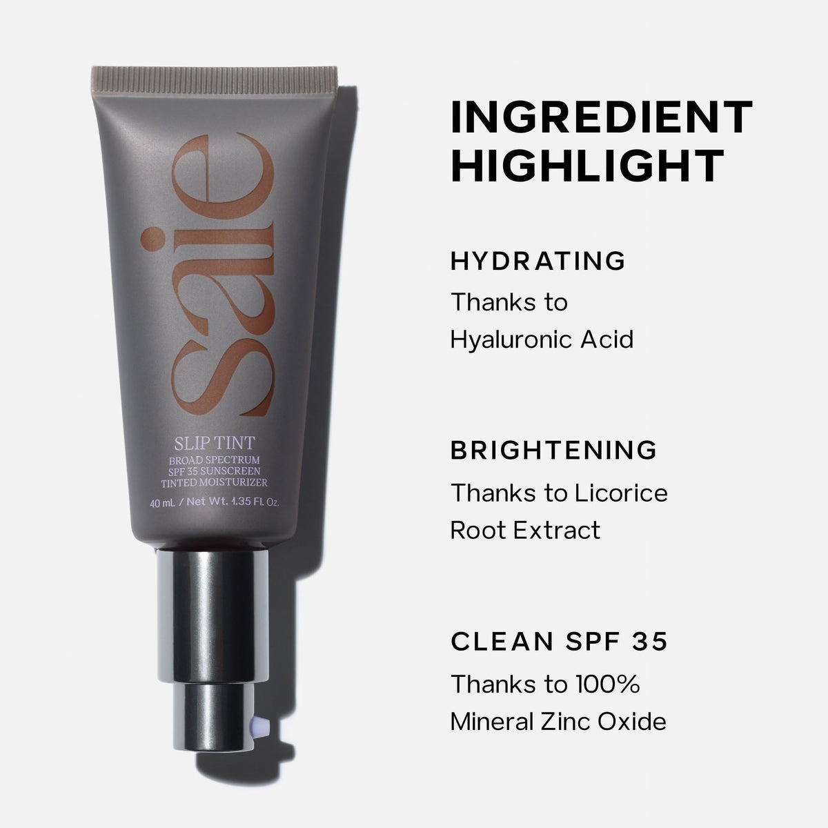 Saie Slip Tint Tinted Sunscreen SPF 35 with other makeup products