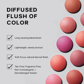 Saie SuperSuede Baked Blush Powder Amore applied on skin