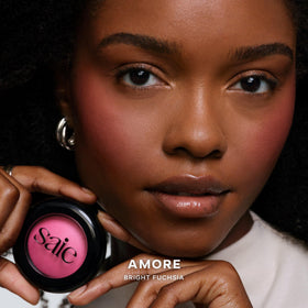 Saie SuperSuede Baked Blush Powder Amore close-up of powder