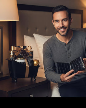 Saint Roy scented candle from the men's spa gift set