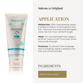SALERM Instant Hair Conditioner 21 Silk Protein 200 ml application on hair