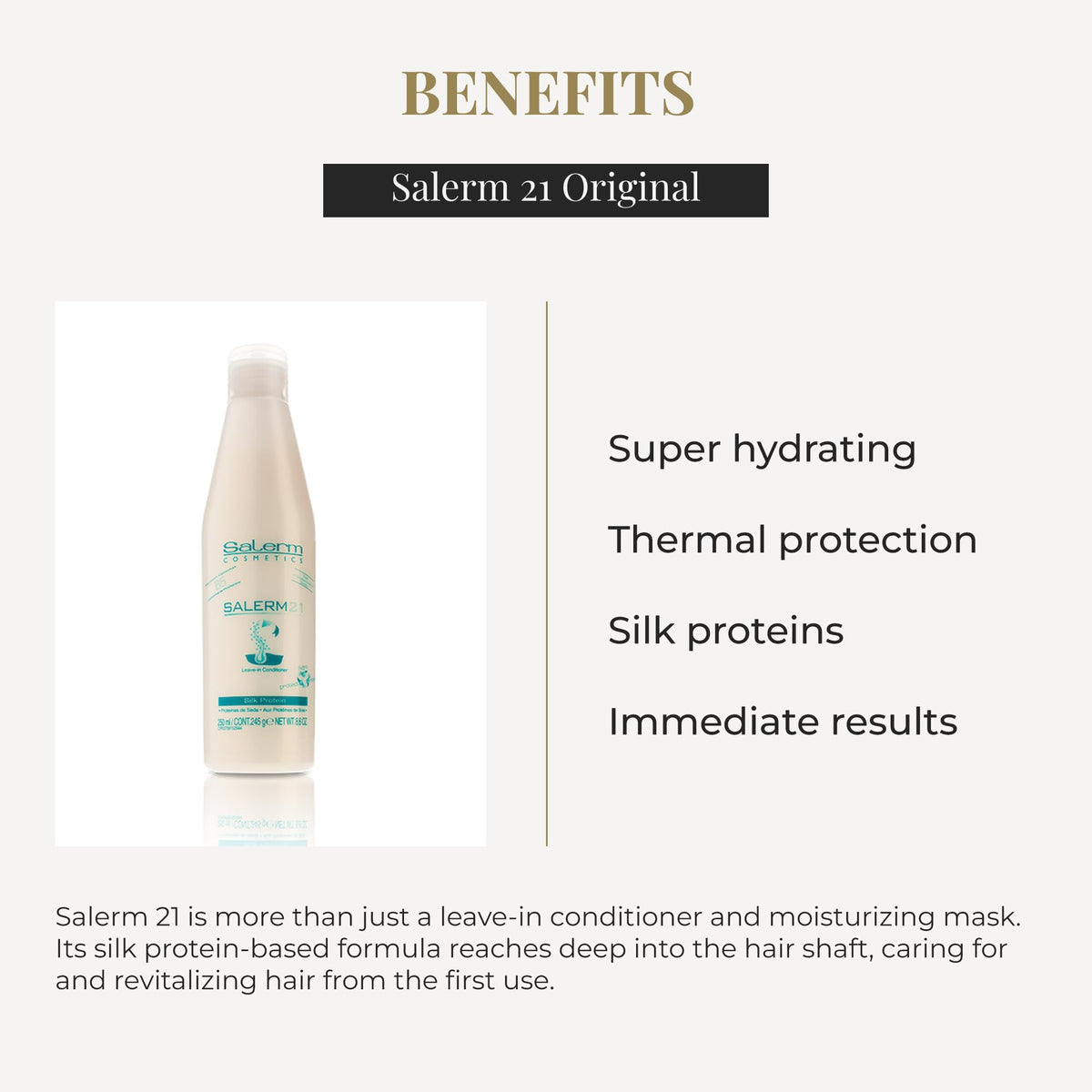 SALERM Instant Hair Conditioner 21 Silk Protein 250ml side view