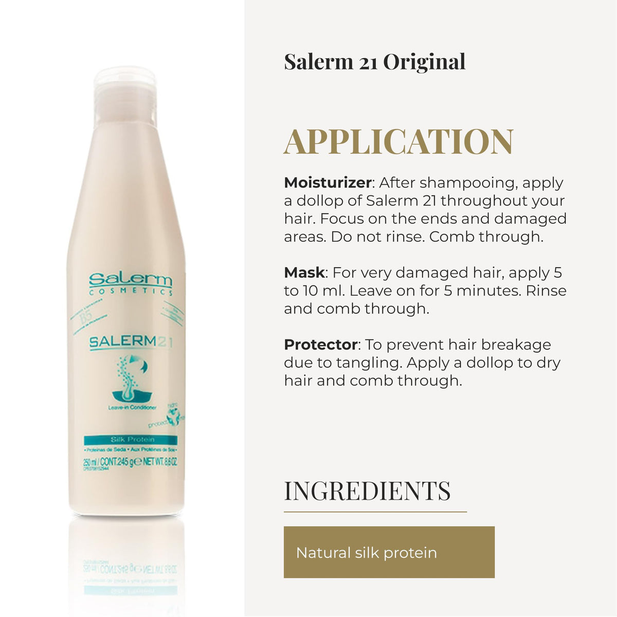 SALERM Instant Hair Conditioner 21 Silk Protein 250ml with pump