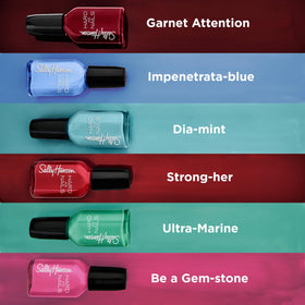 Sally Hansen Hard as Nails Iridescent Sea on painted nails