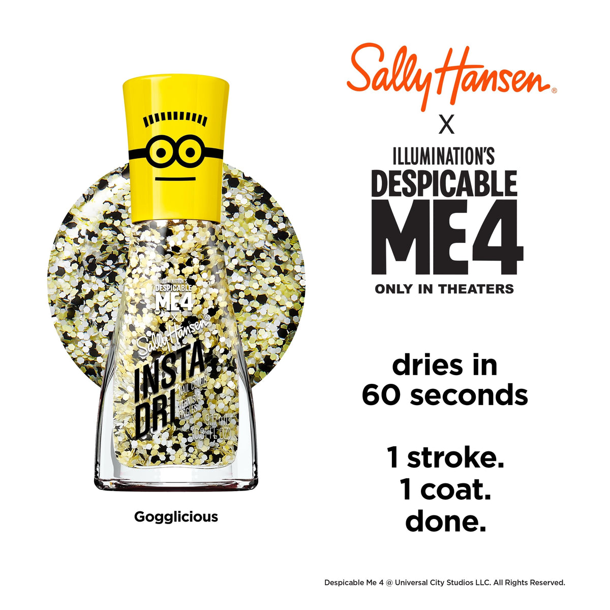 Sally Hansen Insta-Dri Despicable Me Nail Polish Duo packaging with vibrant colours