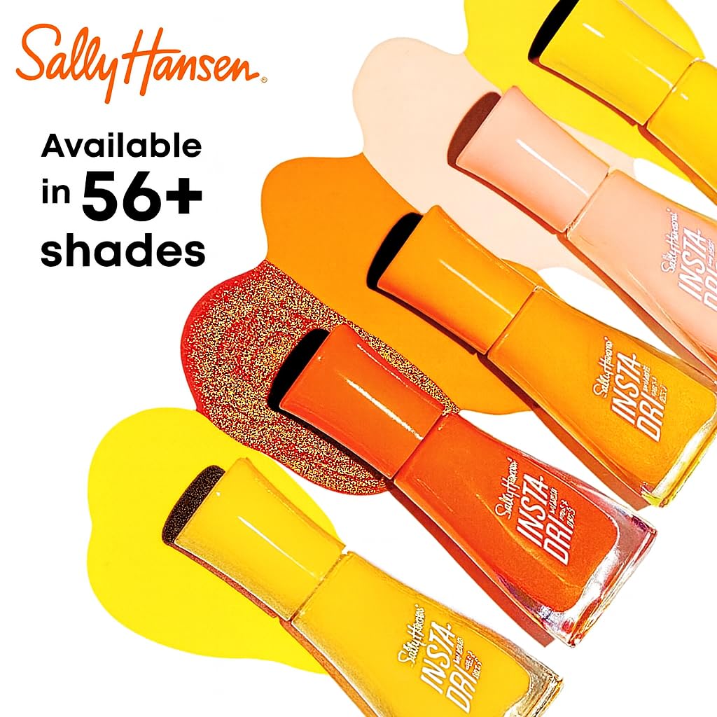 Sally Hansen Insta Dri Nail Polish My Ca-banana applied on nails