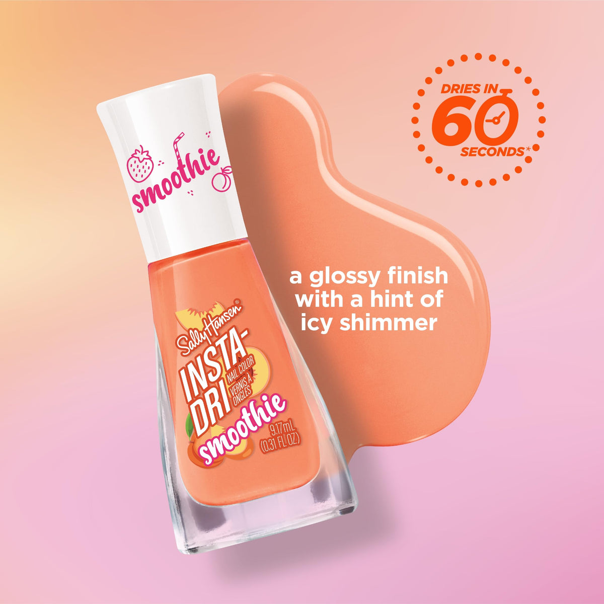 Sally Hansen Insta-Dri Nail Polish Vanilla Bean Vibe bottle with cap