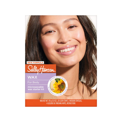 Sally Hansen Microwavable Wax Starter Kit front view with wax jar and accessories