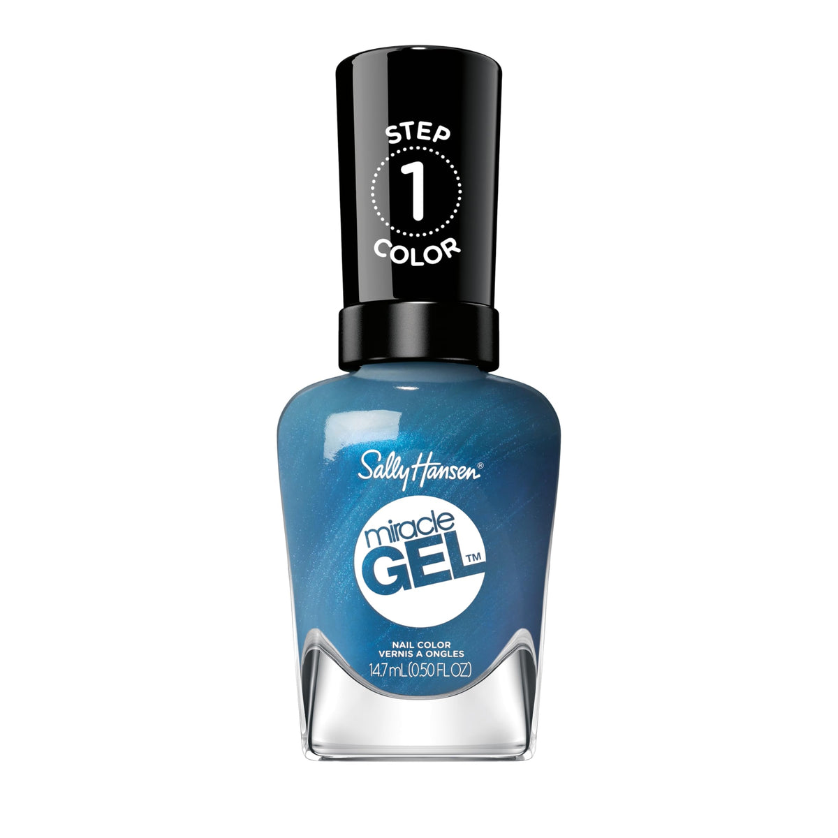 Sally Hansen Miracle Gel 644 Distressed Denim Aqua Blue Nail Polish front view