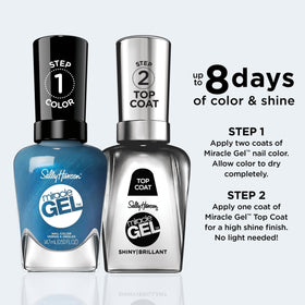 Sally Hansen Miracle Gel Aqua Blue Nail Polish bottle side view