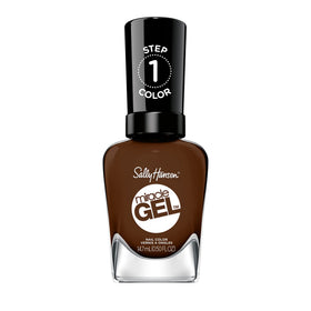 Sally Hansen Miracle Gel Dark Brown Nail Polish front view