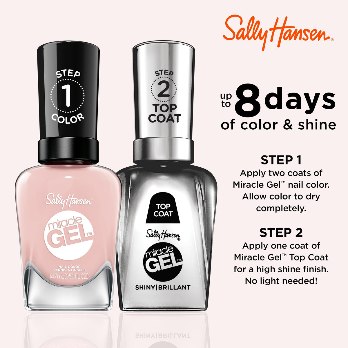 Sally Hansen Miracle Gel Nail Polish 248 Once Chiffon A Time bottle side view
