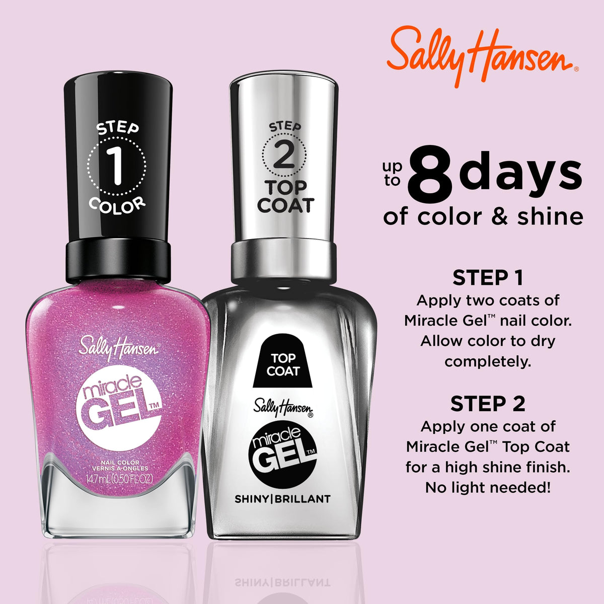 Sally Hansen Miracle Gel Nail Polish 512 Quartz And Kisses bottle side view