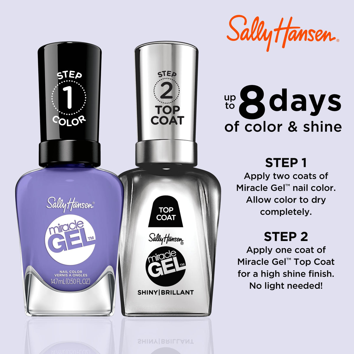 Sally Hansen Miracle Gel Nail Polish 607 Knowledge is Flower bottle with cap