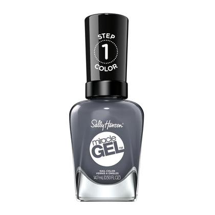 Sally Hansen Miracle Gel Nail Polish 809 Slate-R Girl dark gray bottle front view