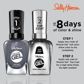 Sally Hansen Miracle Gel Nail Polish 809 Slate-R Girl dark gray bottle side view