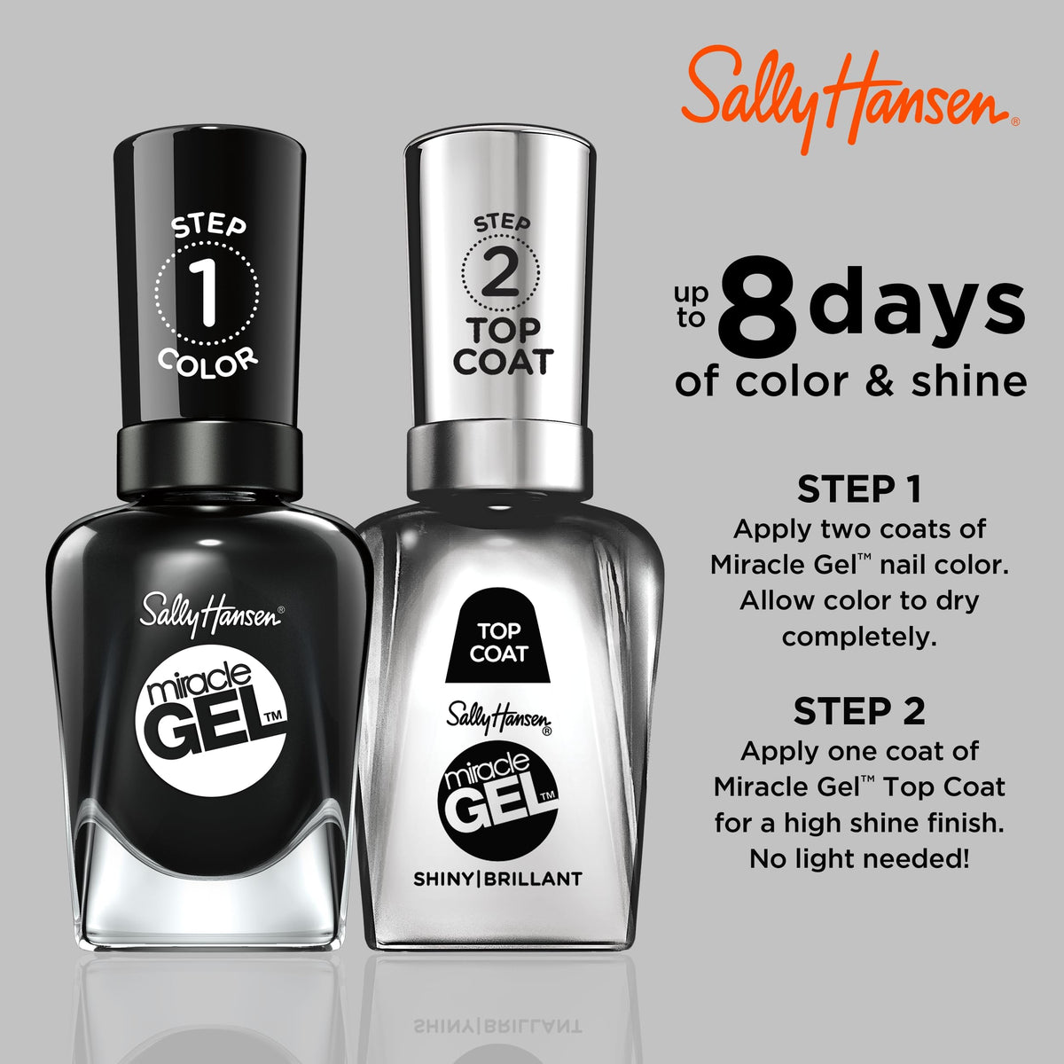 Sally Hansen Miracle Gel Nail Polish bottle with glossy finish