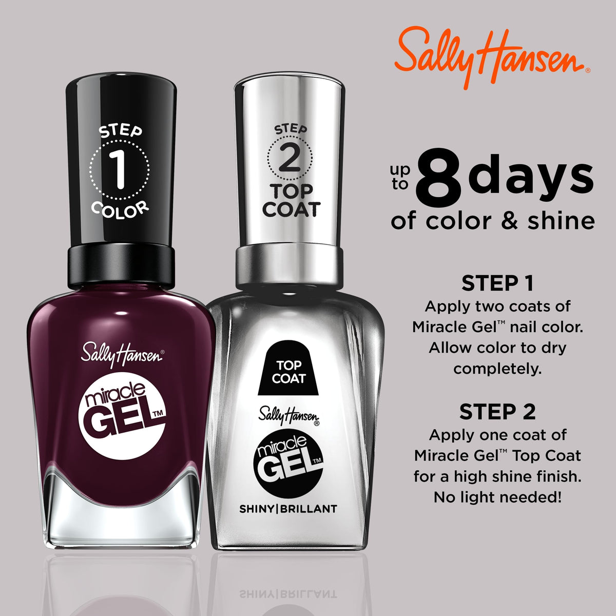Sally Hansen Miracle Gel Nail Polish Cabernet With Bae packaging