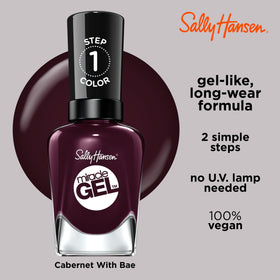 Sally Hansen Miracle Gel Nail Polish Cabernet With Bae with topcoat