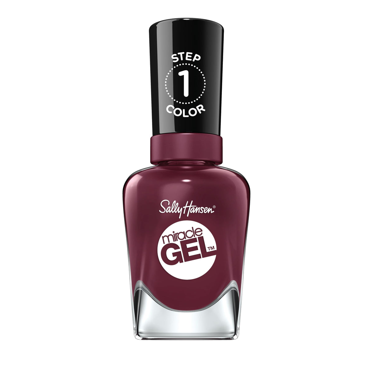 Sally Hansen Miracle Gel Nail Polish Deep Plum 489 V-Amplified front view