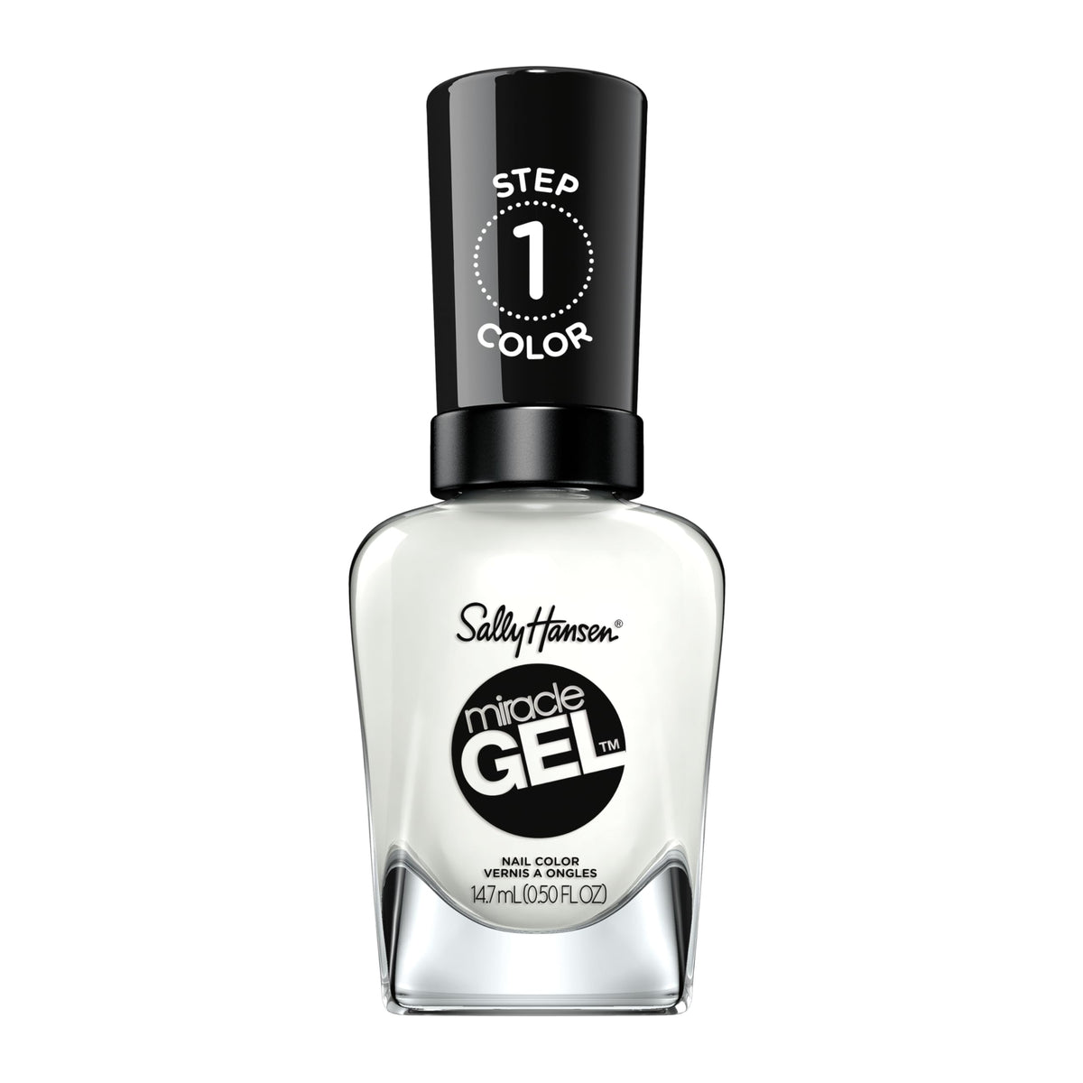 Sally Hansen Miracle Gel Nail Polish Get Mod shiny white front view