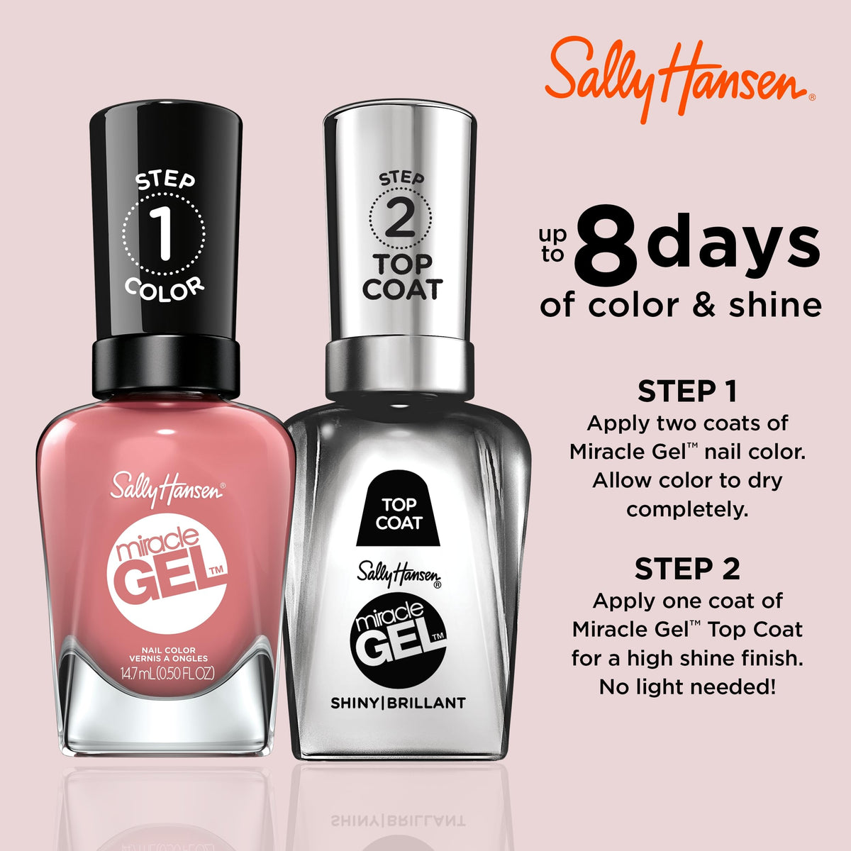 Sally Hansen Miracle Gel Nail Polish Mauve-olous on a nail