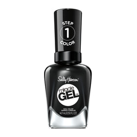 Sally Hansen Miracle Gel Nail Polish Opaque Black front view