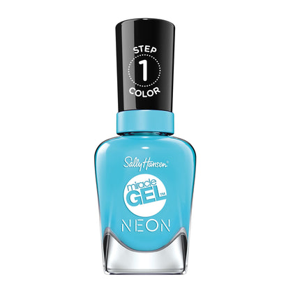 Sally Hansen Miracle Gel Neon Blue Nail Polish 53 Miami Ice front view