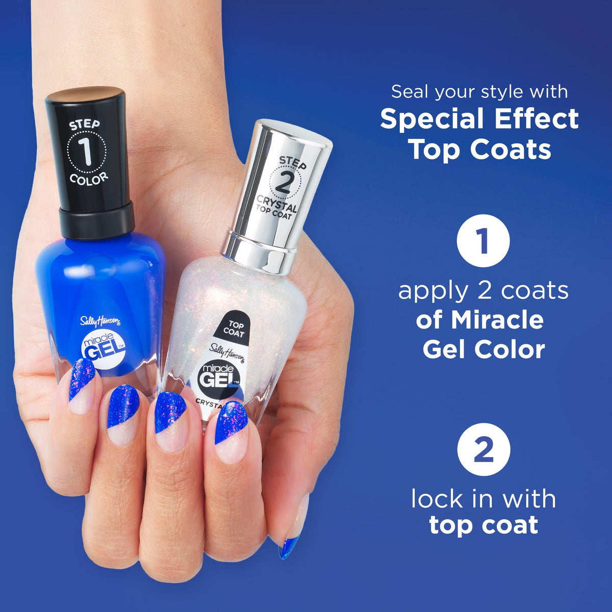 Sally Hansen Miracle Gel Sugar Top Coat with brush applicator