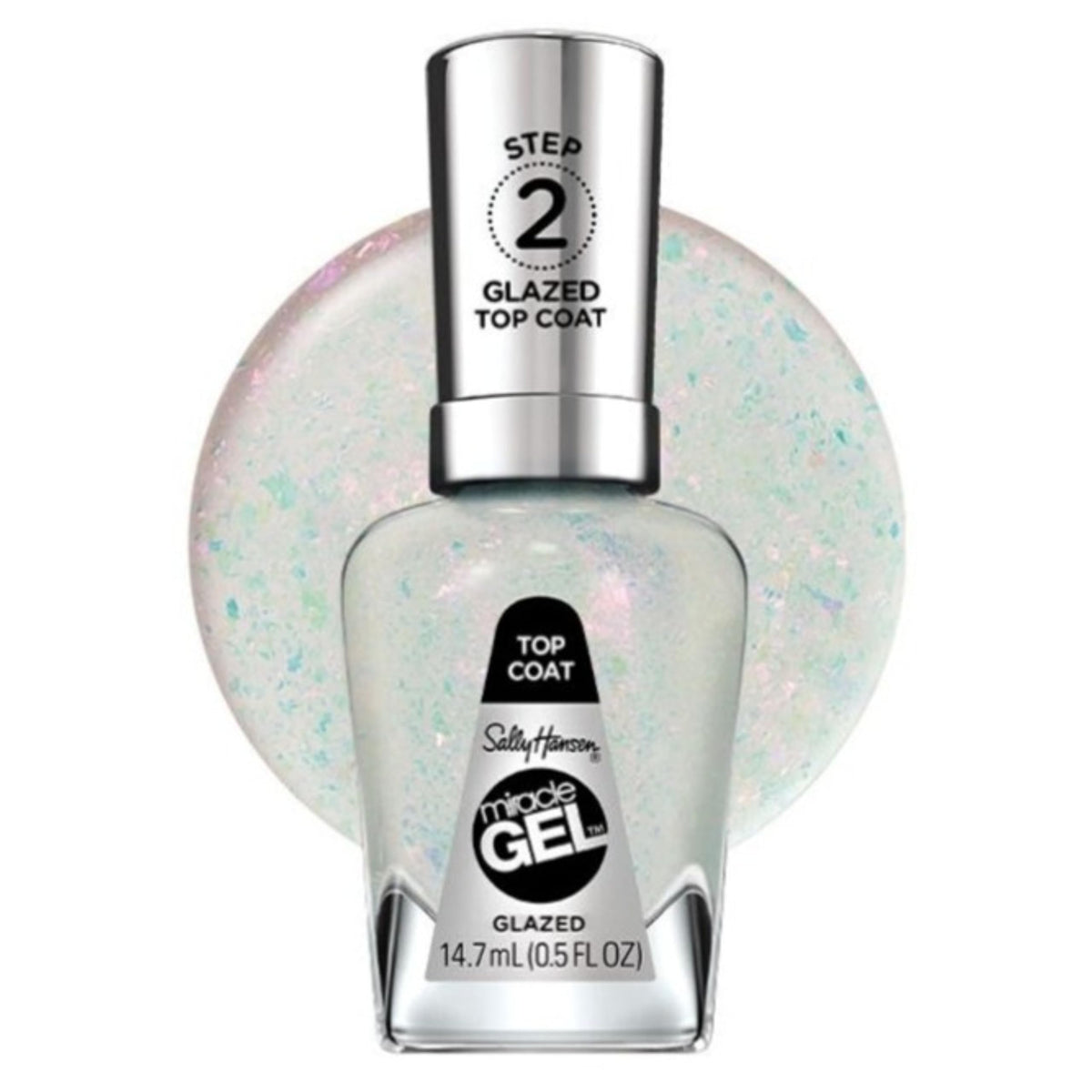 Sally Hansen Miracle Gel Top Coat 108 Glazed front view with glossy finish