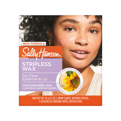 Sally Hansen Stripless Wax Kit front view with wax jar and spatula