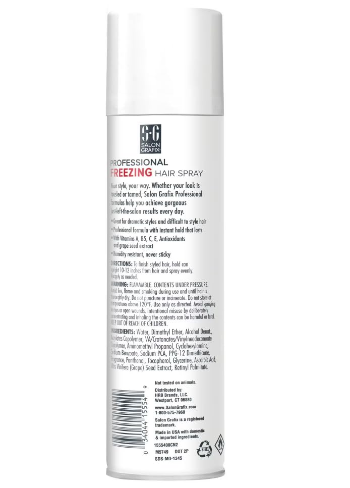 Salon Grafix Hairspray Freezing Mega Hold 10oz side view