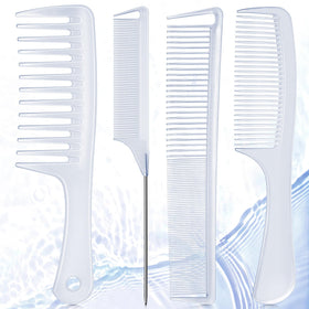 SALON SILK 4PCS Professional Comb Set front view with crystal colour
