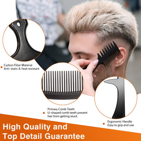 SALON SILK 5 Pcs Hair Comb Set for Men, all combs displayed together