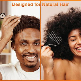 SALON SILK 5 Pcs Hair Comb Set for Men, hair pick comb detail