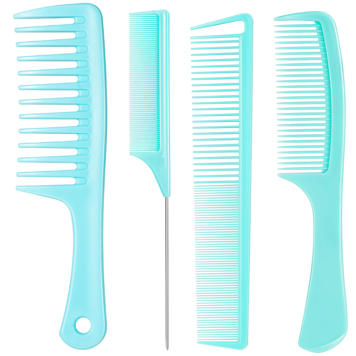 SALON SILK Mint Green 4PCS Professional Comb Set front view