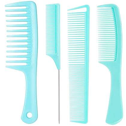 SALON SILK Mint Green 4PCS Professional Comb Set front view