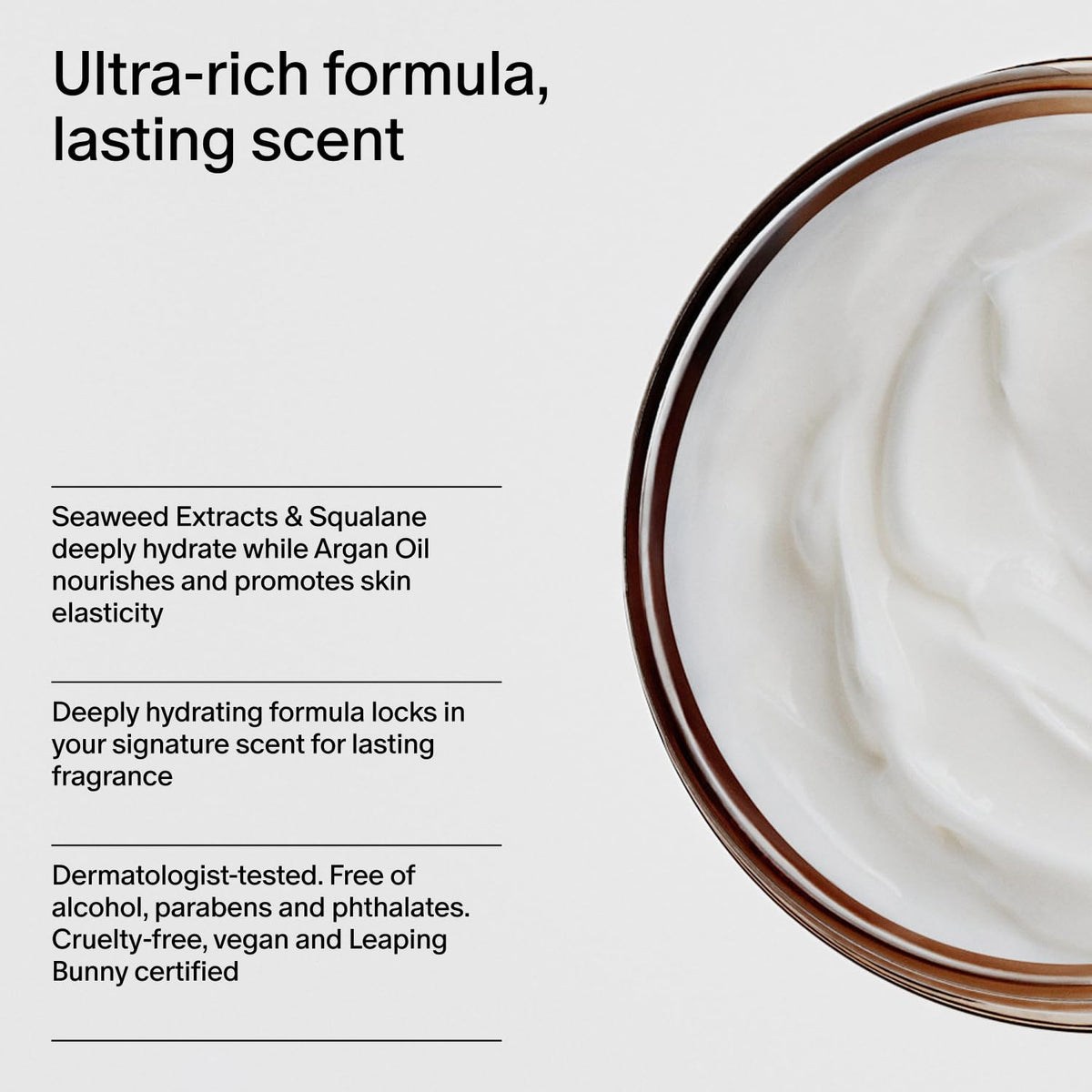 Salt & Stone Body Cream Santal & Vetiver on a bathroom shelf