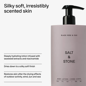 Salt & Stone Body Lotion Black Rose & Oud packaging details