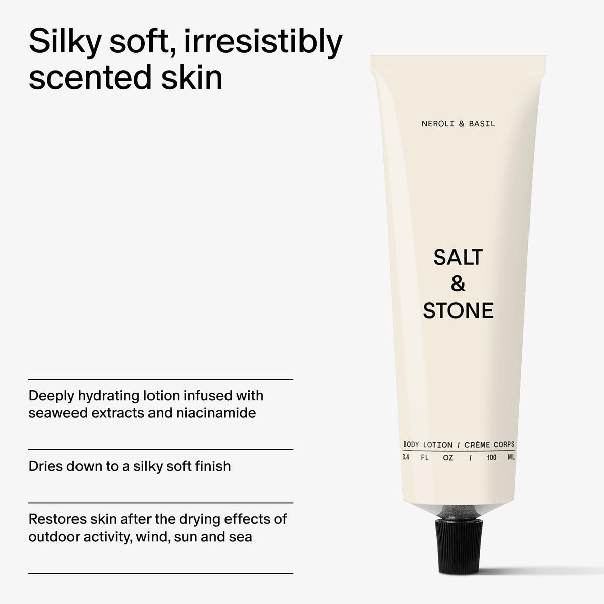 Salt & Stone Body Lotion Neroli & Basil packaging