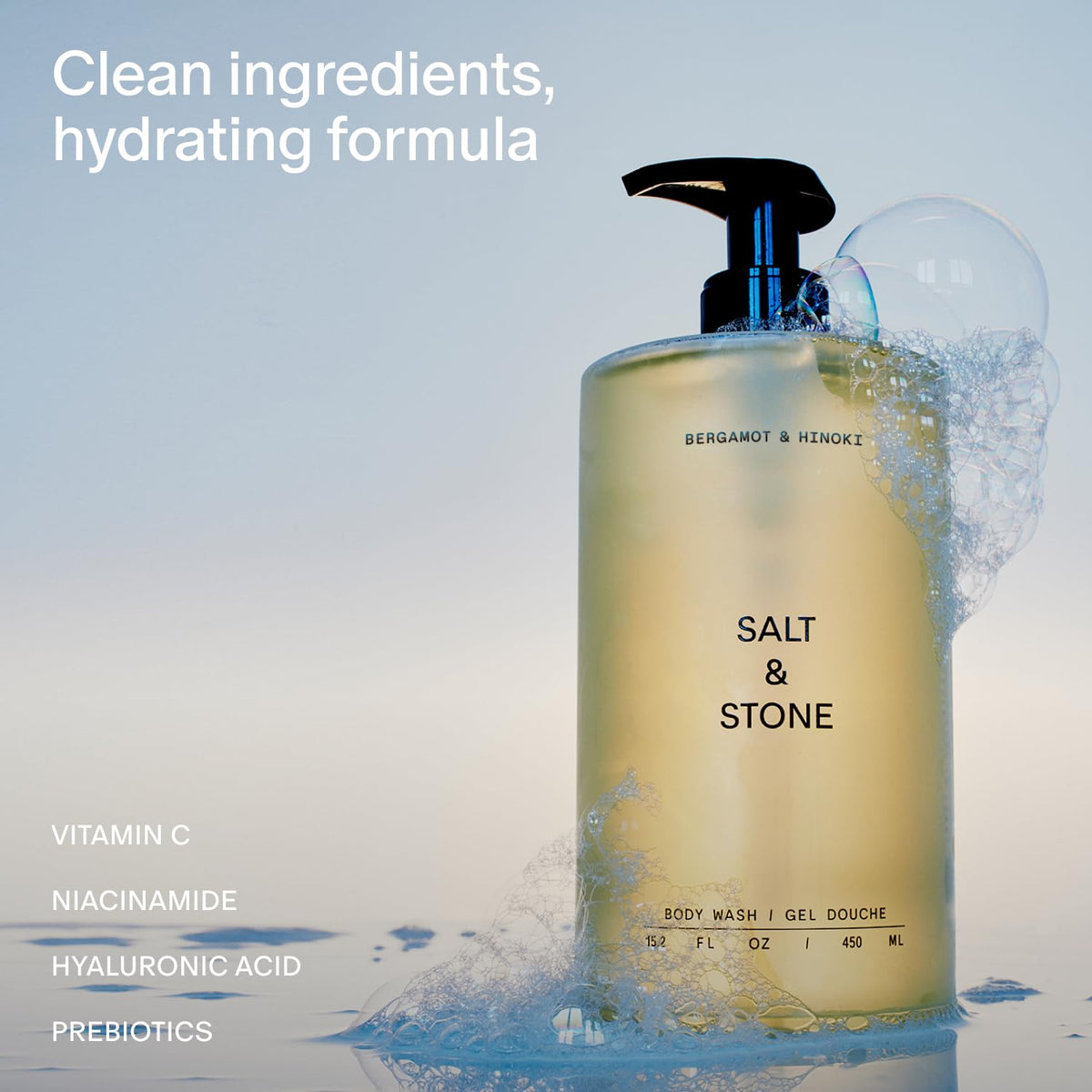 Salt & Stone Body Wash Bergamot & Hinoki back view