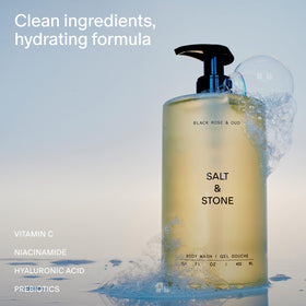 Salt & Stone Body Wash Black Rose & Oud side view