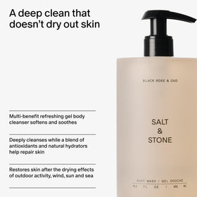 Salt & Stone Body Wash Black Rose & Oud texture close-up