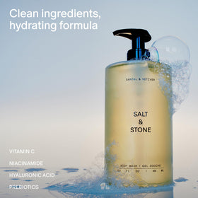 Salt & Stone Body Wash Santal & Vetiver 32 fl oz refill back view